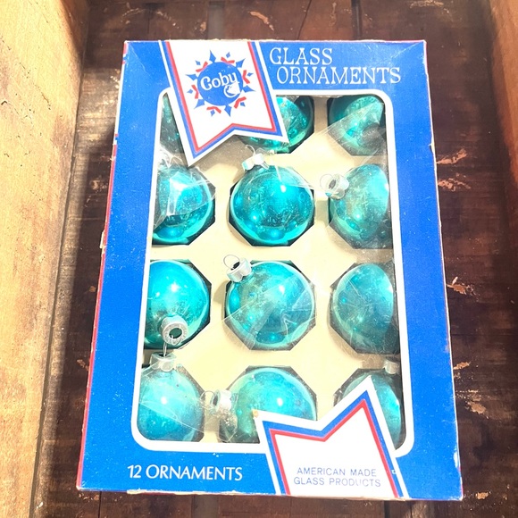 Vintage glass Christmas ornaments blue glass balls coby glass holiday ornaments - Picture 1 of 5